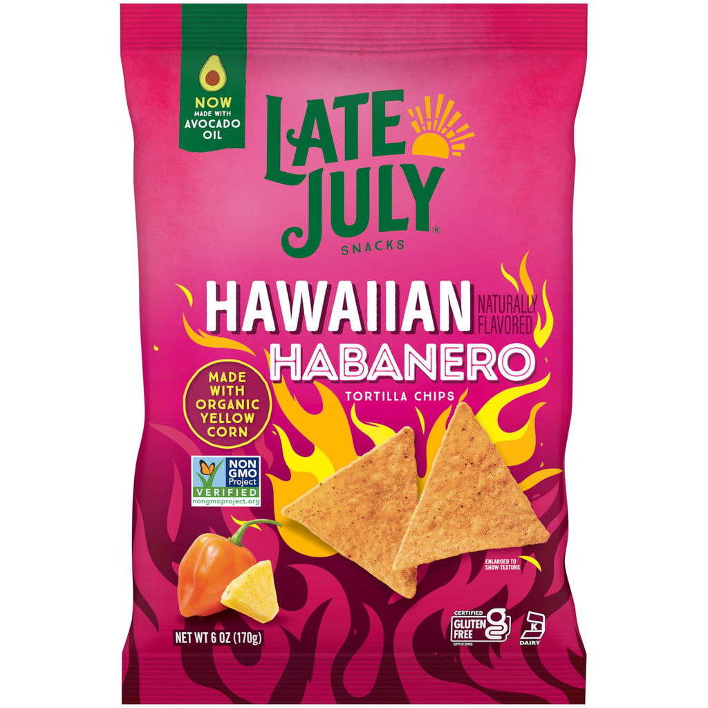 Late July Organic Hawaiian Habanero Tortilla Chips, 6 Ounce, Case of 12