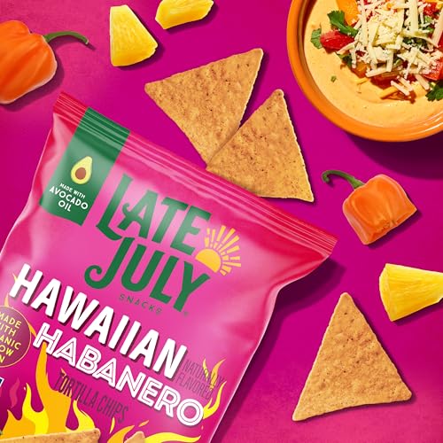 Late July Organic Hawaiian Habanero Tortilla Chips, 6 Ounce, Case of 12
