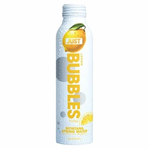 Just Bubbles Lemon Sparkling Spring Water, 16 Ounce, Case of 12