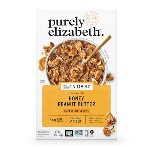 Purely Elizabeth Honey Peanut Butter Superfood Cereal, 11 Oz Boxes, Case of 10