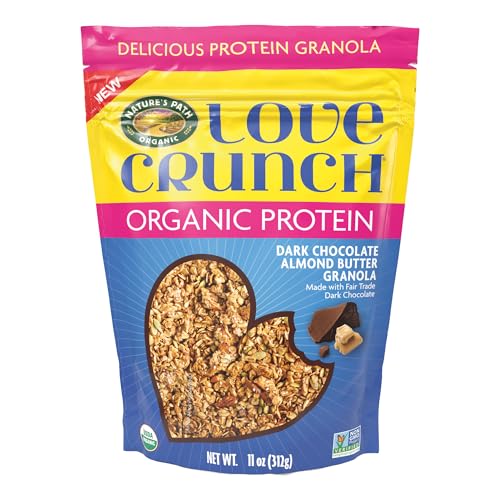 Love Crunch Organic Chocolate Almond Butter Protein Granola, Case of 6, 11 Ounce Pouches