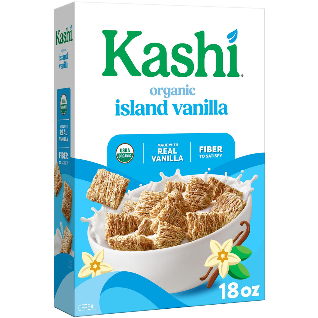 Kashi Organic Island Vanilla Breakfast Cereal, Case of 8, 18 Ounce Boxes