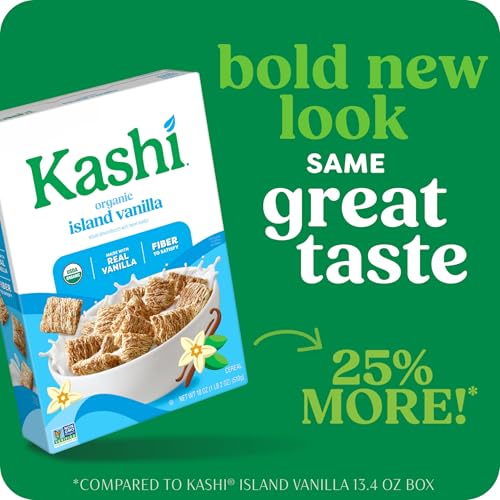 Kashi Organic Island Vanilla Breakfast Cereal, Case of 8, 18 Ounce Boxes