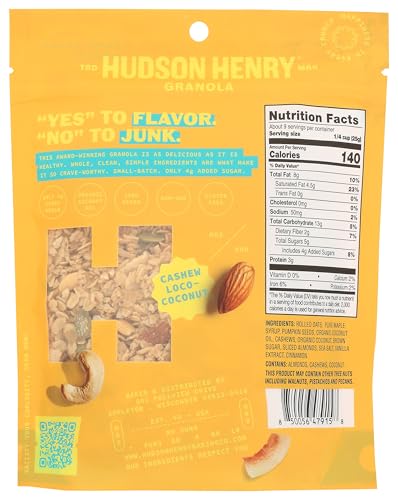 Hudson Henry Cashew Granola, Case of 6, 8 Ounce Bags