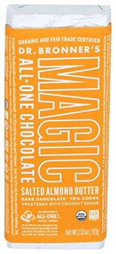 Magic Chocolate Organic Dark Chocolate Almond Butter Bar, Case of 12, 2.93 oz Bars