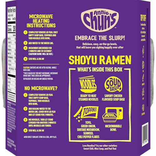 Annie Chun's Shoyu Ramen Soup Bowl, Case of 6, 5.49 oz Bowls