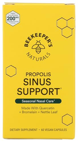 Beekeeper's Naturals Propolis Sinus Support Capsules, 60 Count