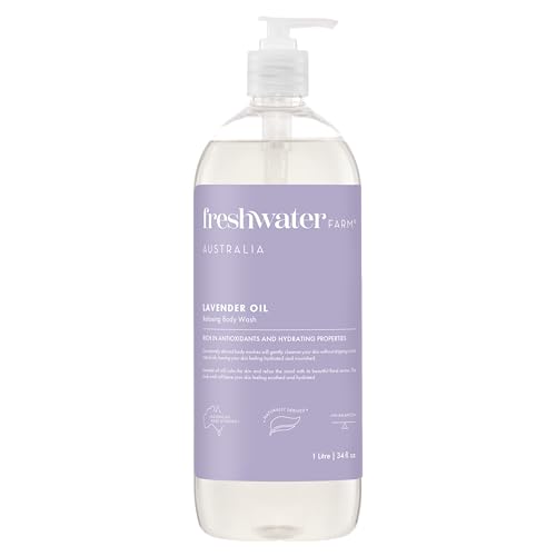 Freshwater Farm Australia Relaxing Lavender Oil Body Wash, Case of 3, 34 fl oz