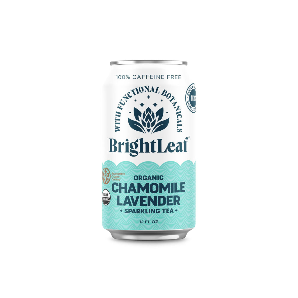 Brightleaf Tea Organic Sparkling Chamomile Lavender Tea, Case of 12, 12 fl oz
