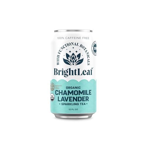 Brightleaf Tea Organic Sparkling Chamomile Lavender Tea, Case of 12, 12 fl oz