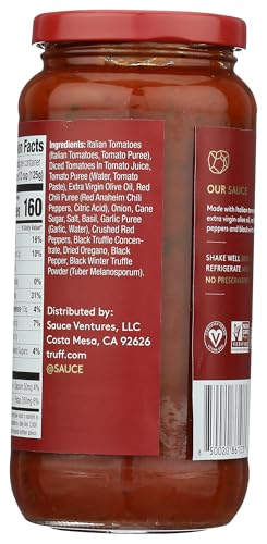 TRUFF Black Truffle Spicy Marinara Pasta Sauce, Case of 6, 18 oz