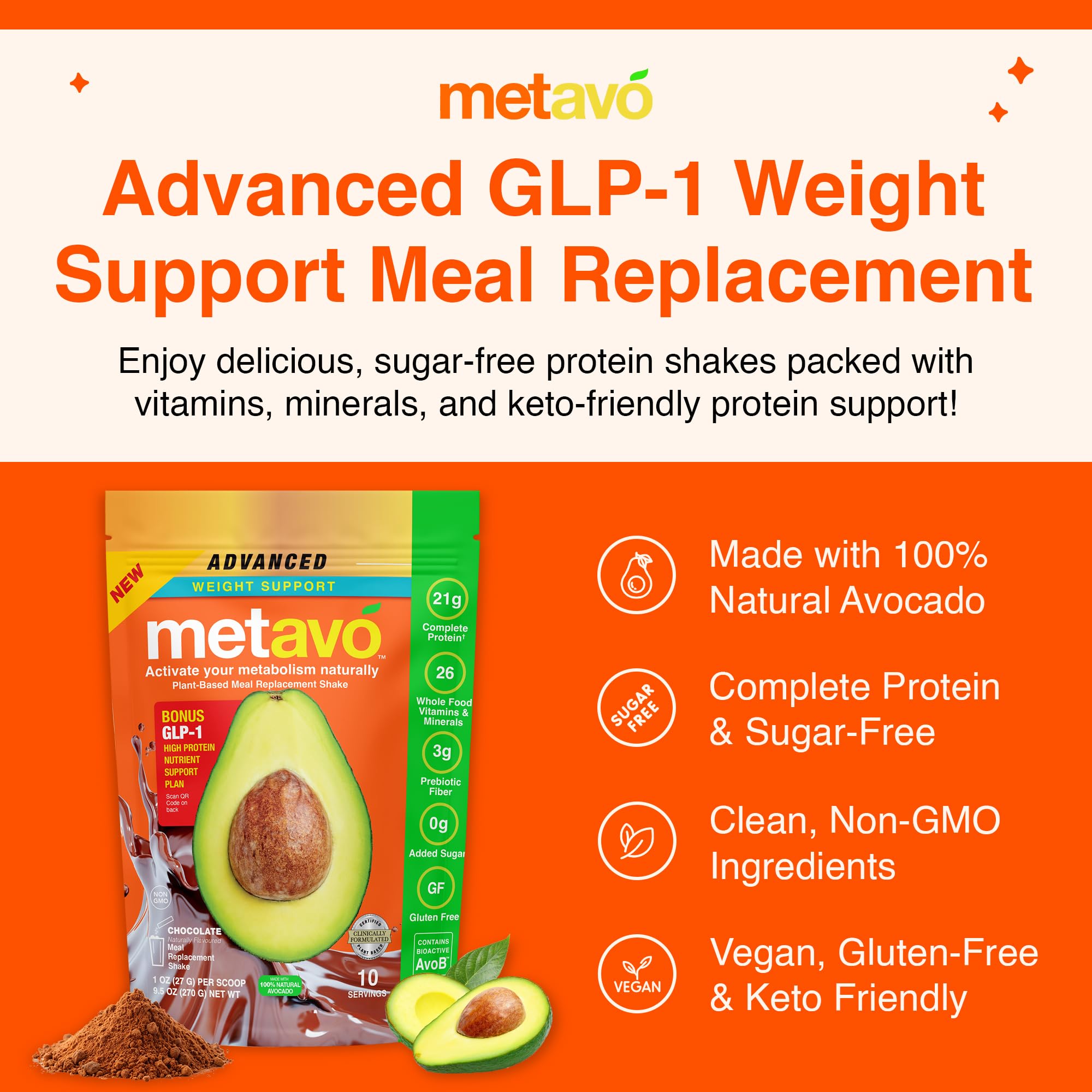 Metavo Chocolate Meal Replacement Shake, 9.5 oz