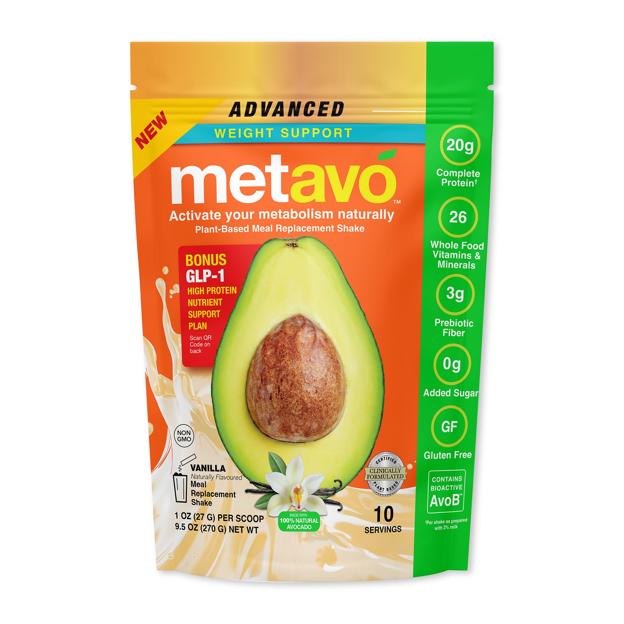 Metavo Vanilla Meal Replacement Shake, 9.5 oz