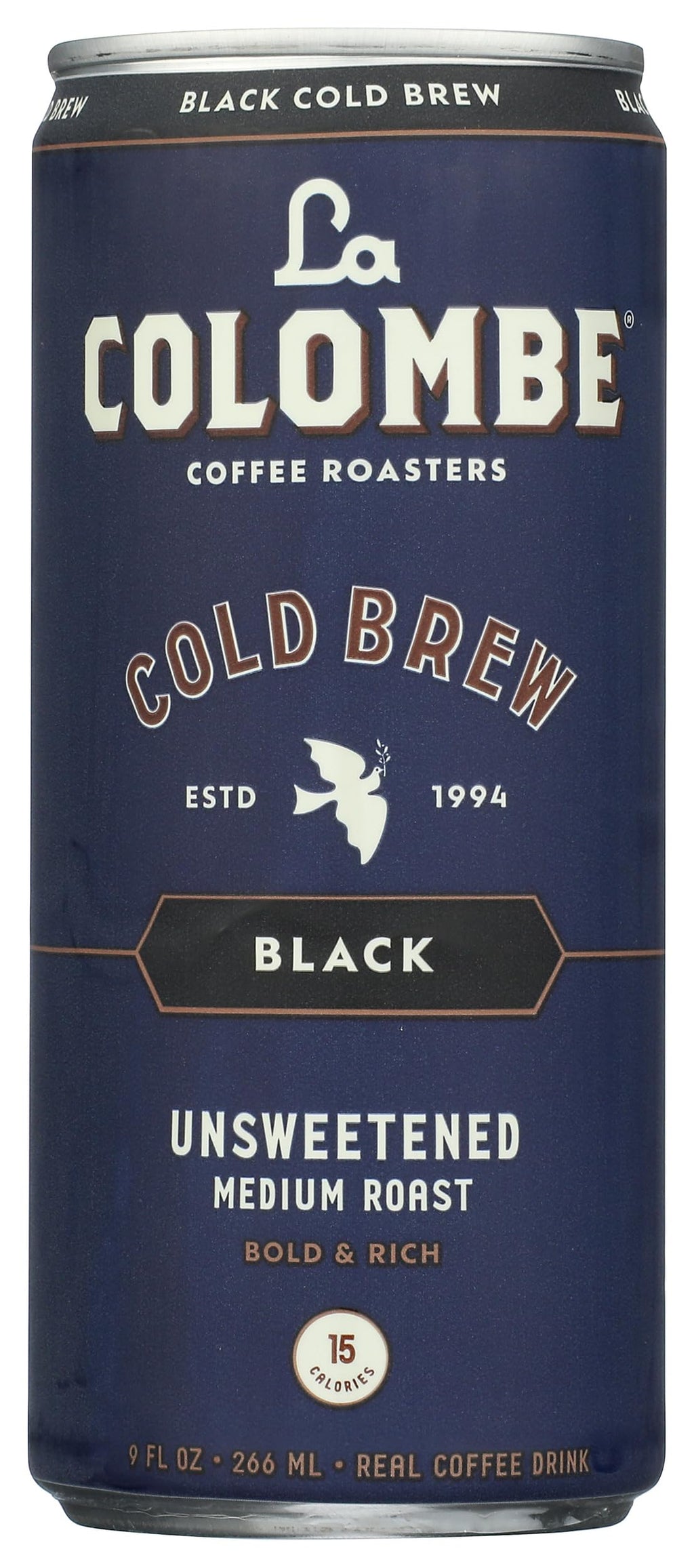 La Colombe Unsweetened Medium Roast Cold Brew Coffee, Case of 12, 9 fl oz Cans