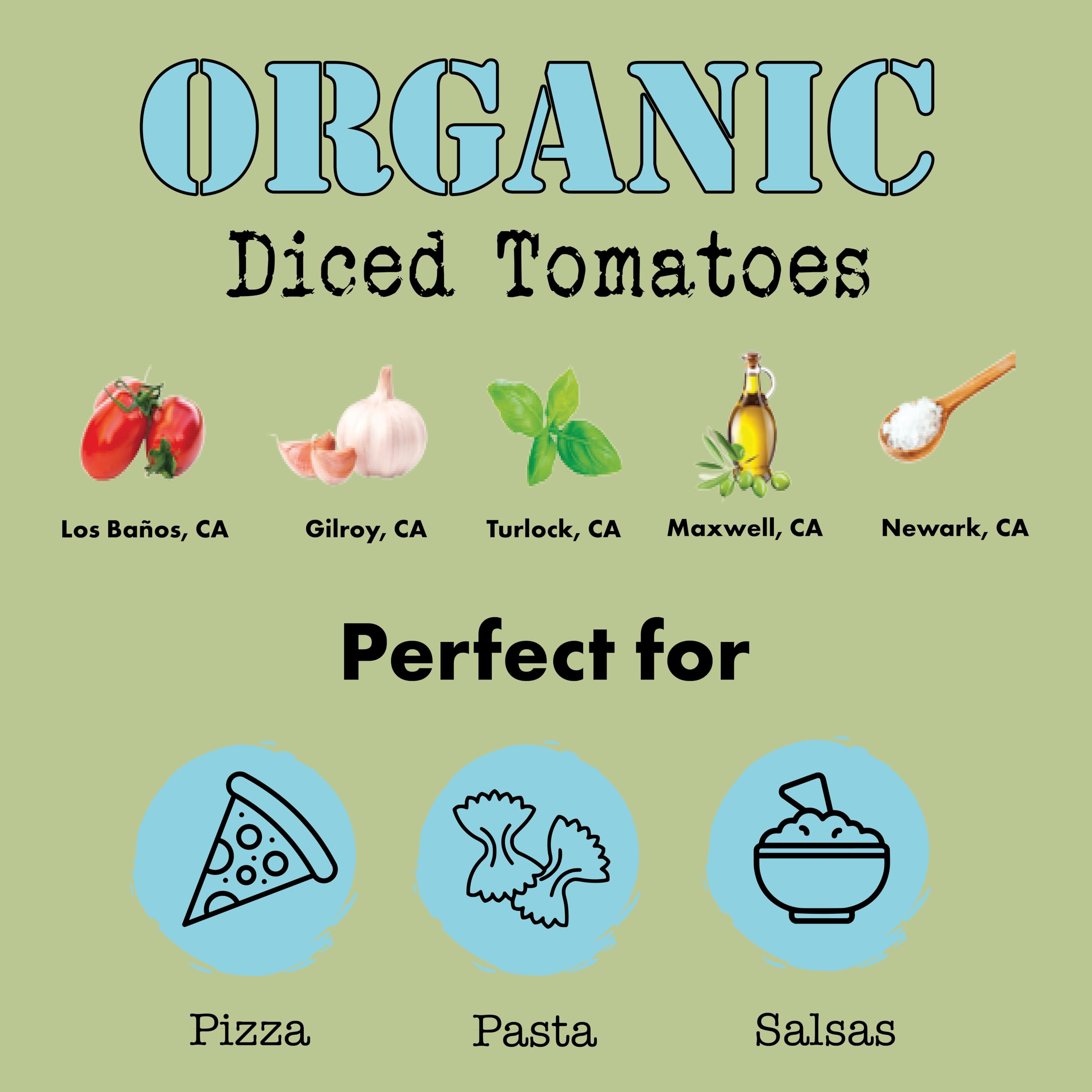 Bianco DiNapoli Organic Diced Tomatoes, Case of 12, 14.5 oz