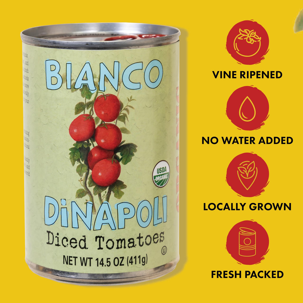 Bianco DiNapoli Organic Diced Tomatoes, Case of 12, 14.5 oz