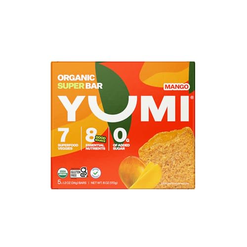 Yumi Organic Mango Bars, Case of 6, 5 Count, 6 oz
