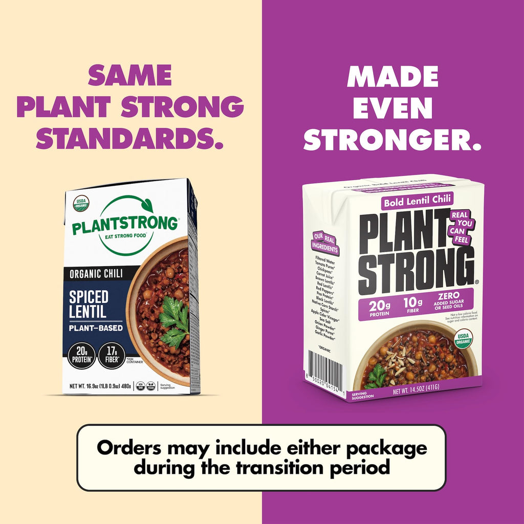 PLANTSTRONG Organic Bold Lentil Chili, Case of 6, 14.5 oz