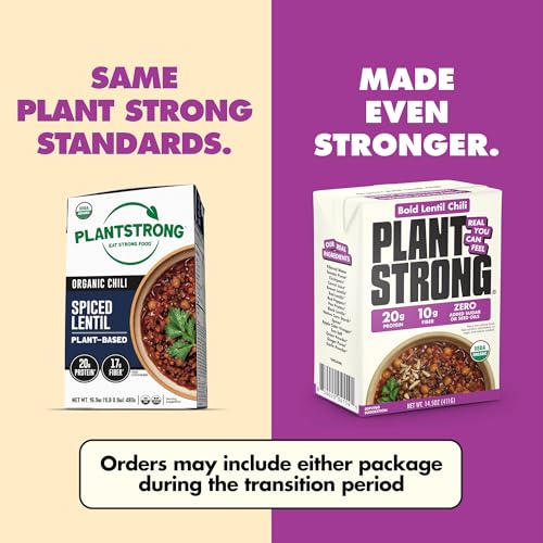 PLANTSTRONG Organic Bold Lentil Chili, Case of 6, 14.5 oz