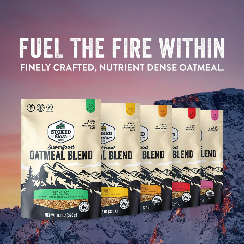 Stoked Oats Buck Wild Oatmeal, Case of 8, 11.3 Ounce
