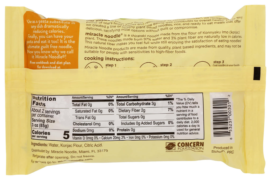 Miracle Noodle Fettuccine Shirataki Pasta, Case of 6, 7 oz