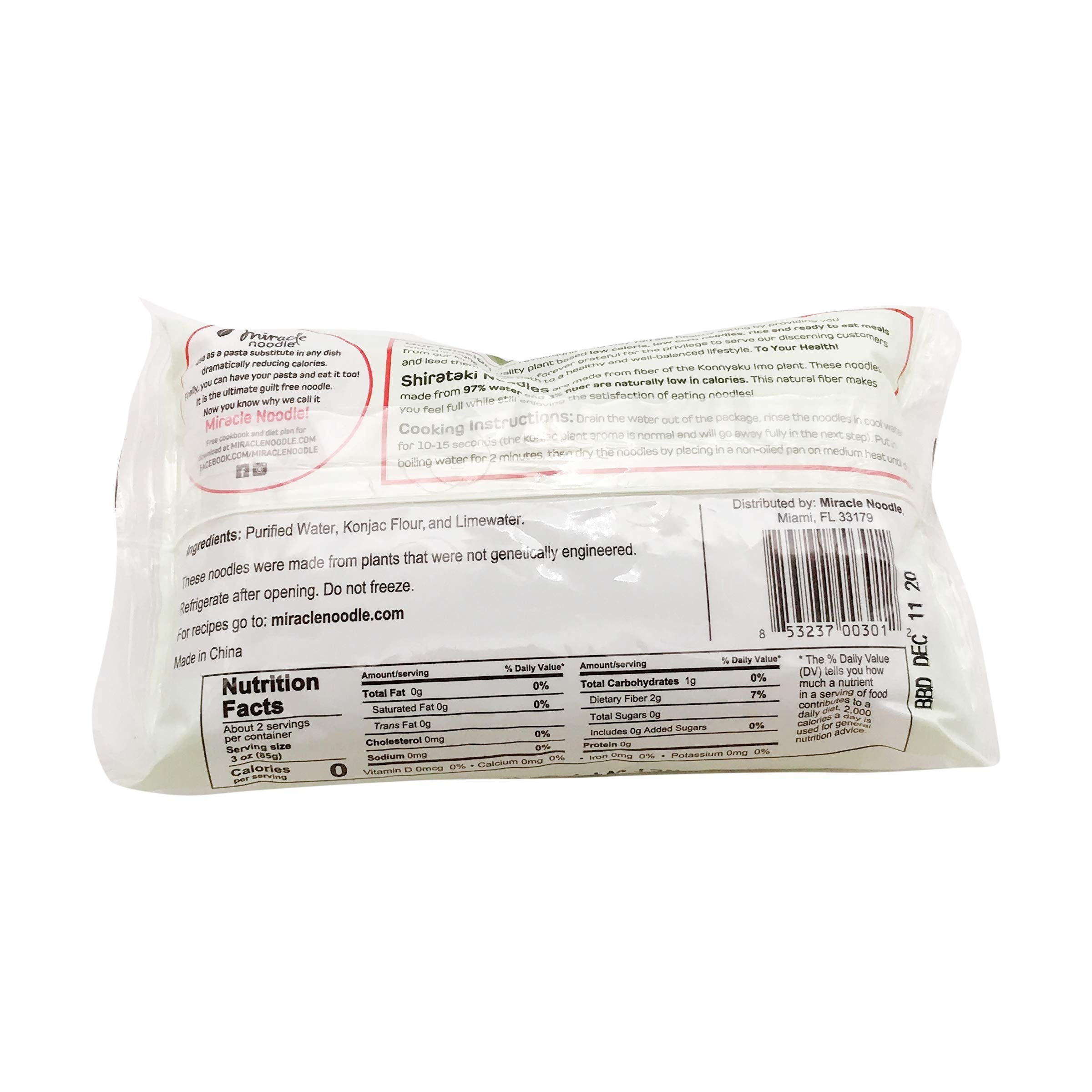Miracle Noodle Fettuccine Shirataki Pasta, Case of 6, 7 oz