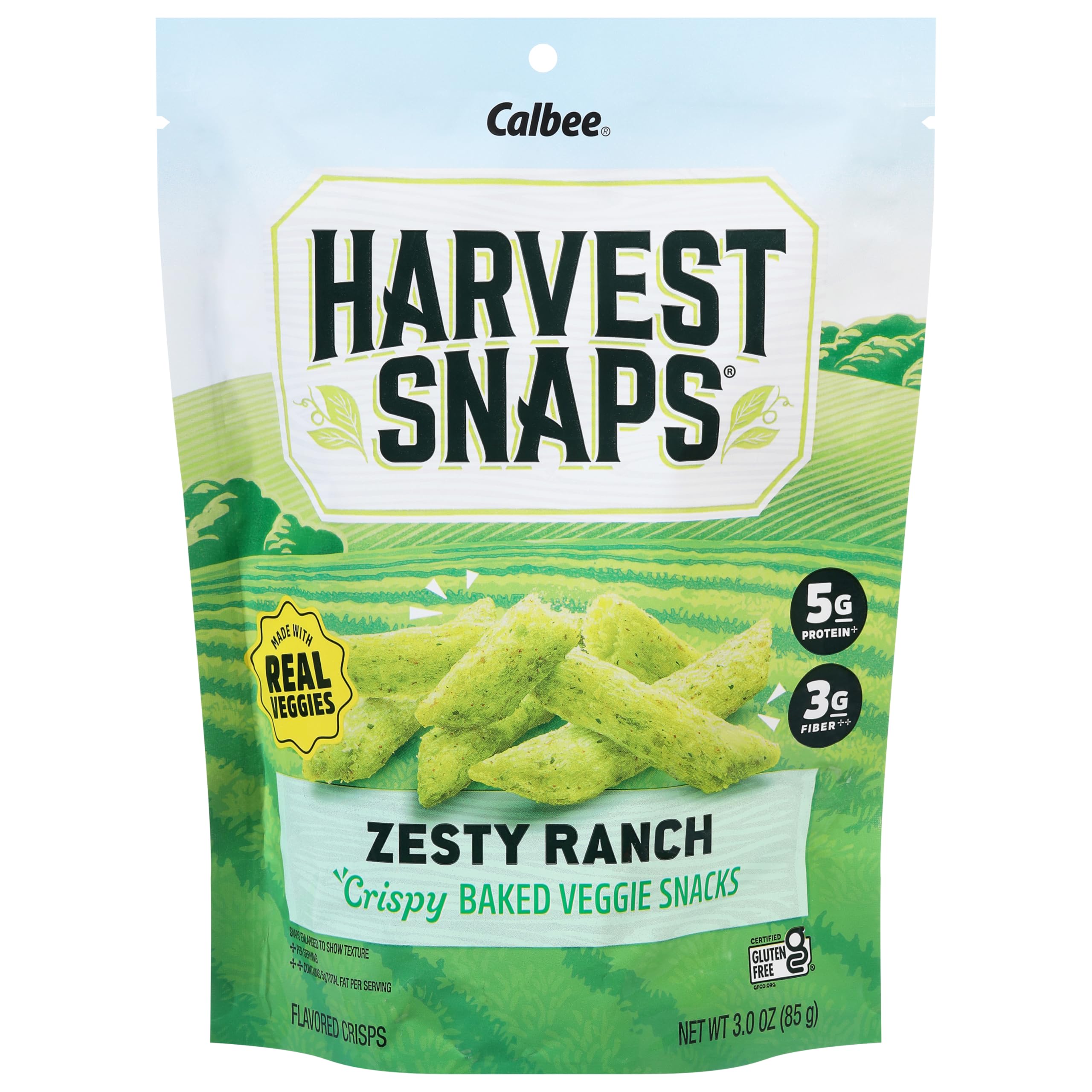 Harvest Snaps Zesty Ranch Crisps, Case of 12, 3 oz