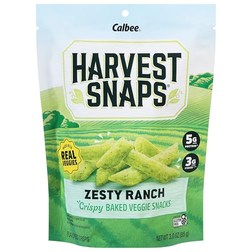 Harvest Snaps Zesty Ranch Crisps, Case of 12, 3 oz