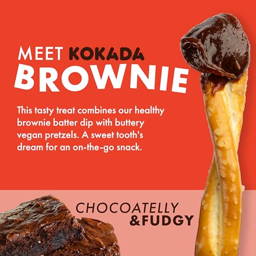 Kokada Brownie Pretzel Dunks, Case of 8, 9.6 oz
