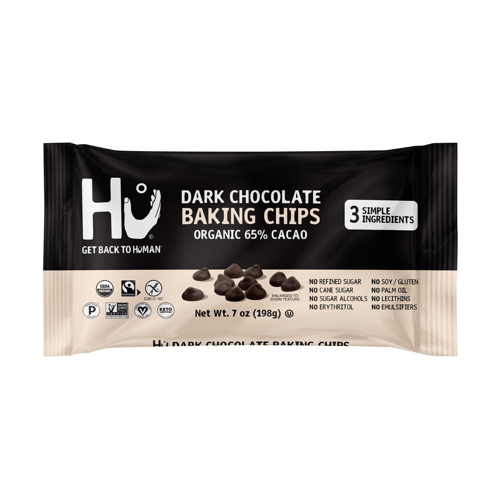 Hu Organic Dark Chocolate Baking Chips, Case of 12, 7 oz
