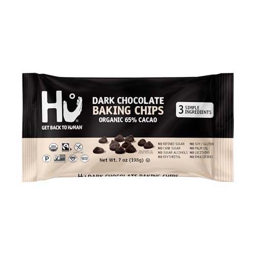 Hu Organic Dark Chocolate Baking Chips, Case of 12, 7 oz