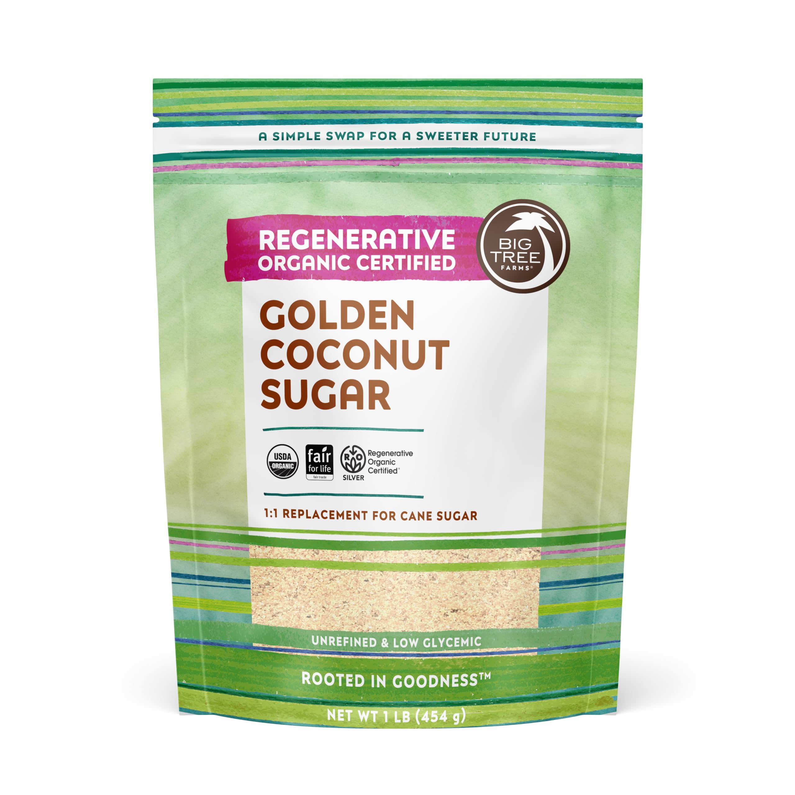 Big Tree Farms Organic Golden Coconut Sugar, Case of 6, 16 oz Each
