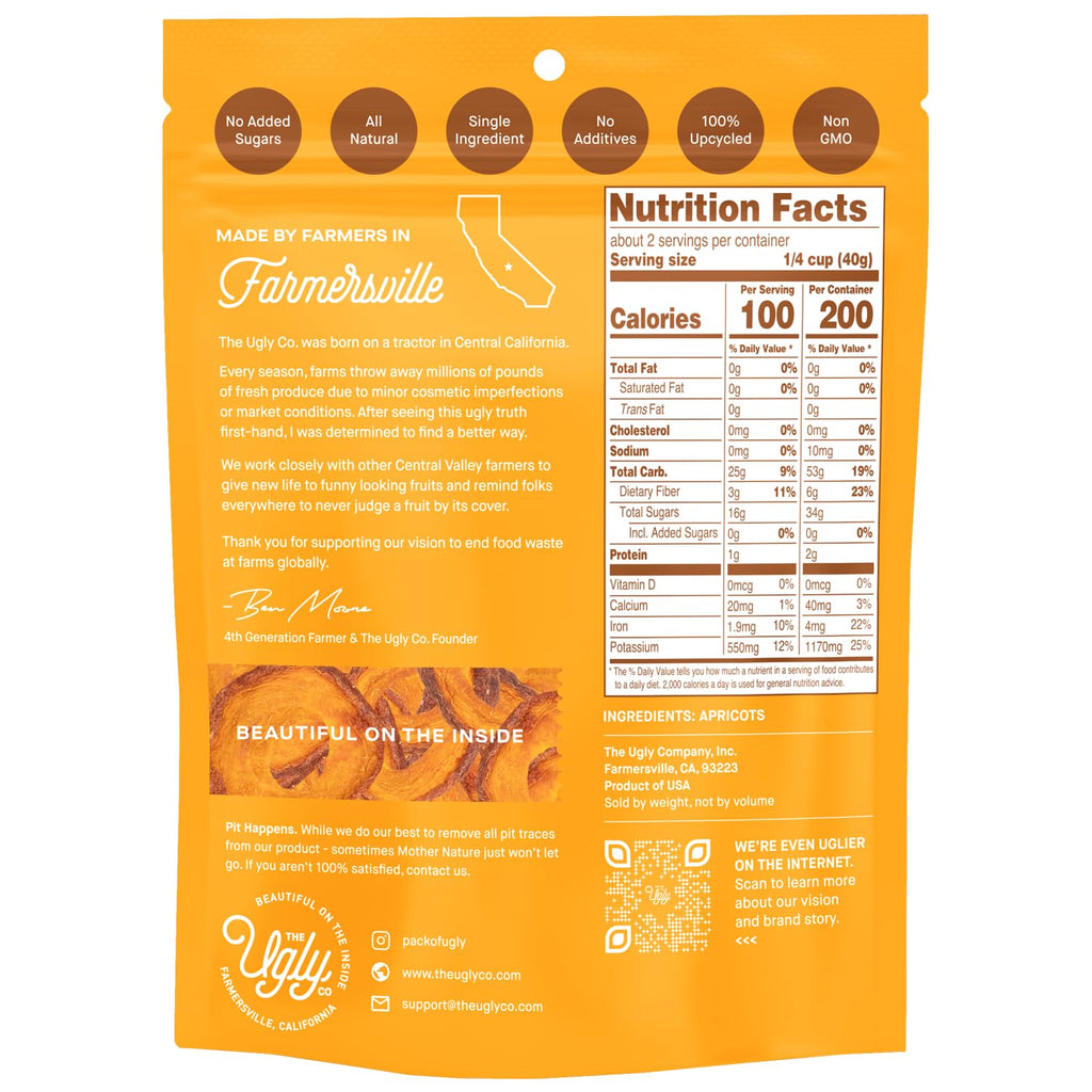 Hello! I'm Ugly Sliced Dried Apricots, Case of 12, 3 oz Each