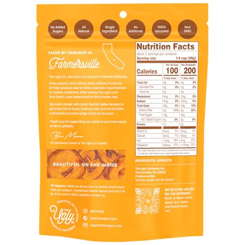 Hello! I'm Ugly Sliced Dried Apricots, Case of 12, 3 oz Each