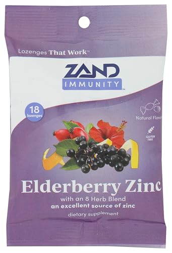 Zand Herbal Lozenges Elderberry Zinc, Case of 12, 18 Count Packs