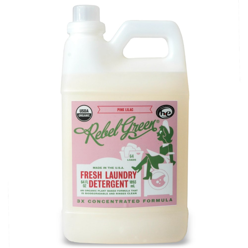 Rebel Green Organic Pink Lilac Laundry Detergent, Case of 4, 68 Fluid Ounce Bottles
