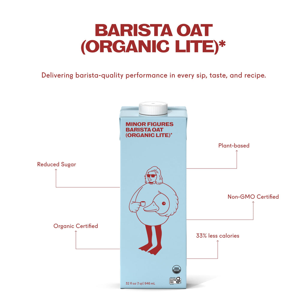 Minor Figures Organic Light Oat Milk, Case of 6, 32 Fluid Ounce Cartons