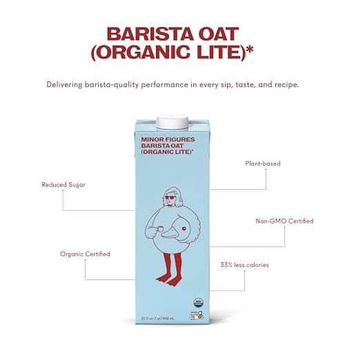 Minor Figures Organic Light Oat Milk, Case of 6, 32 Fluid Ounce Cartons