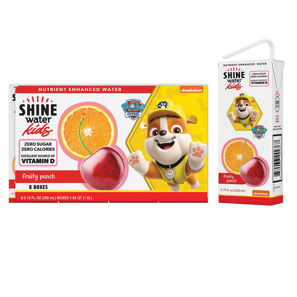 ShineWater Fruity Punch Kids Drink Box, Case of 4 Packs, 8 Count, 6.75 Fl Oz Each