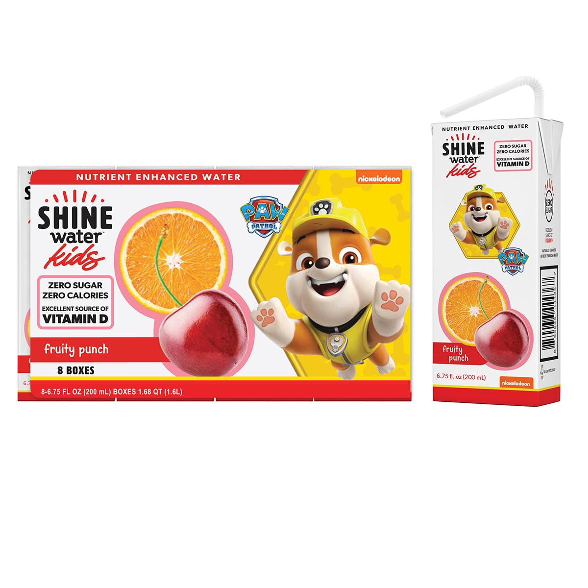 ShineWater Fruity Punch Kids Drink Box, Case of 4 Packs, 8 Count, 6.75 Fl Oz Each