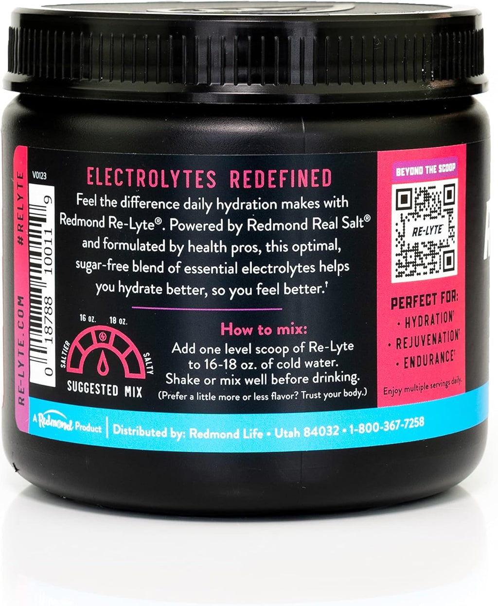 Redmond Re-Lyte Mixed Berry Electrolyte Drink Mix, Case of 6, 13.4 Ounce Containers