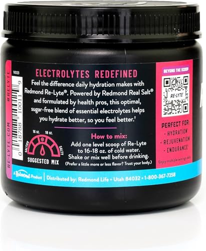 Redmond Re-Lyte Mixed Berry Electrolyte Drink Mix, Case of 6, 13.4 Ounce Containers