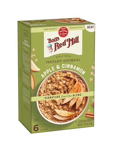 Bob's Red Mill Whole Grain Apple Cinnamon Instant Oatmeal, Case of 4, 9.52 Ounce Boxes
