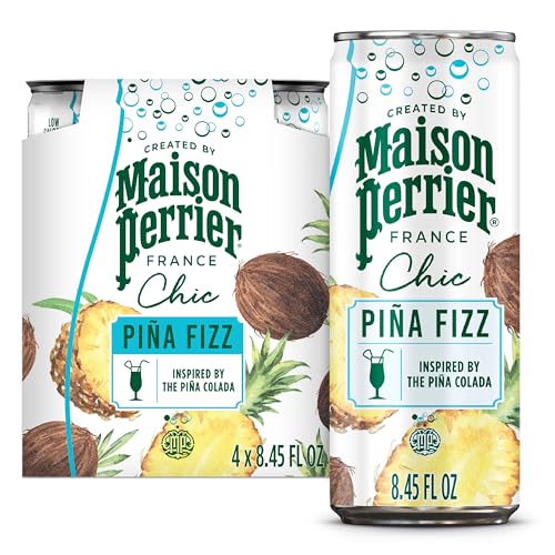 Maison Perrier Chic Mocktails Pina Fizz Sparkling Beverage, Case of 6, 4 Pack, 8.5 fl oz