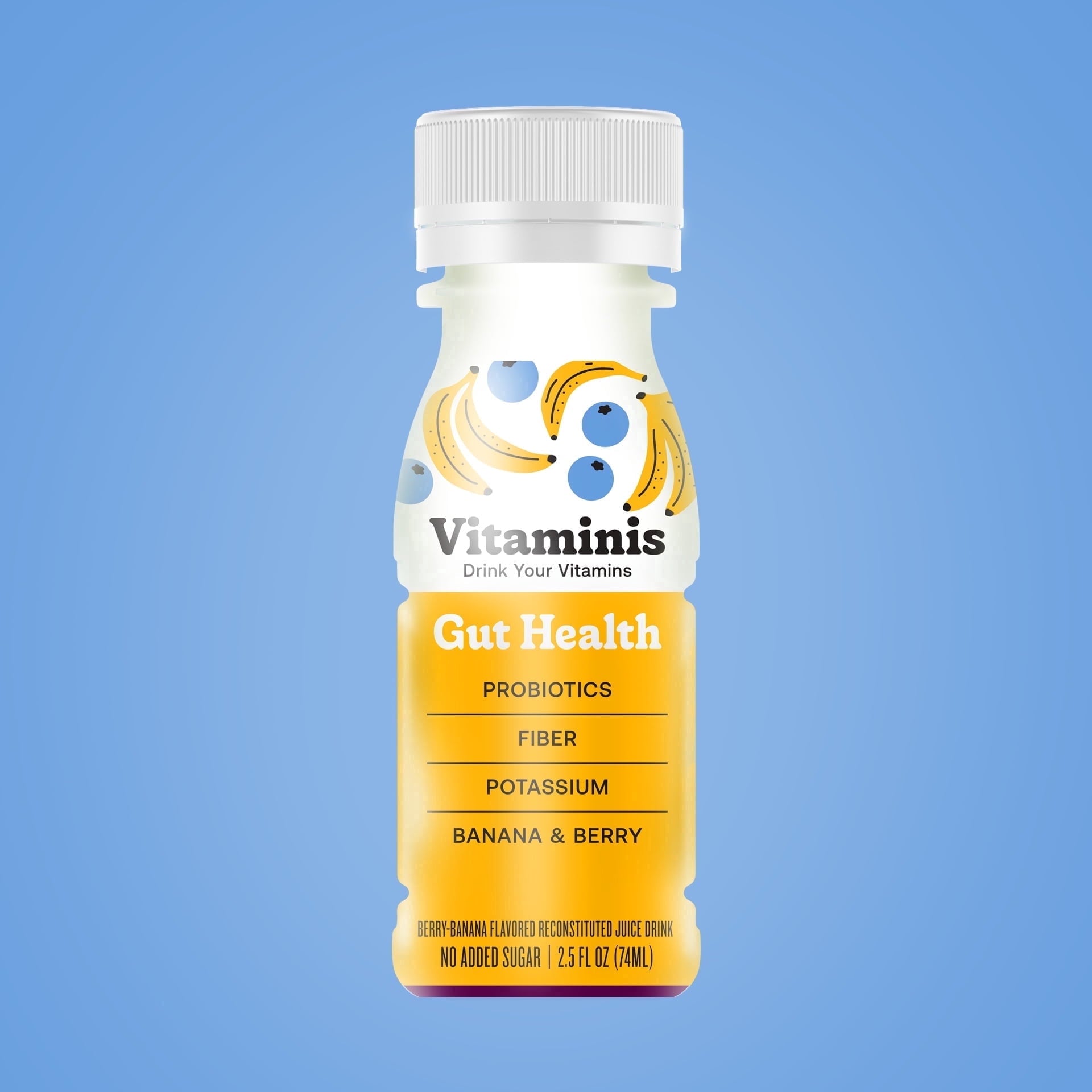 Vitaminis Berry Banana Gut Health Shot, Case of 12, 2.5 Fl Oz