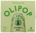 OLIPOP Ginger Ale Prebiotic Soda, Case Of 6 Multipacks, 4 Count, 12 Fl Oz Cans