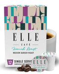 Elle Cafe Organic French Roast Coffee, Case of 6, 12 Count