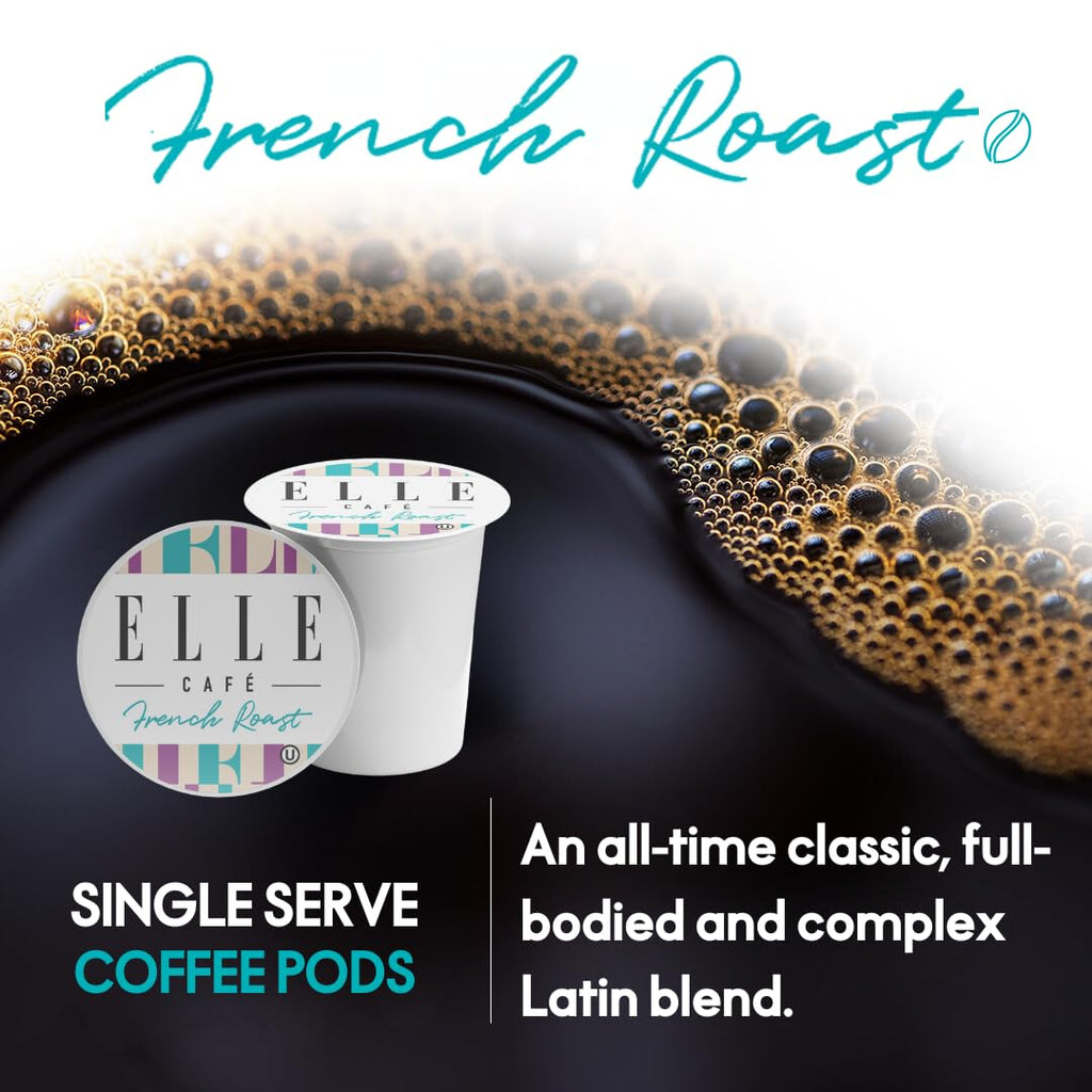 Elle Cafe Organic French Roast Coffee, Case of 6, 12 Count