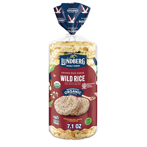 Lundberg Family Farms Organic Wild Brown Rice Cakes, Case of 6, 7.1 oz