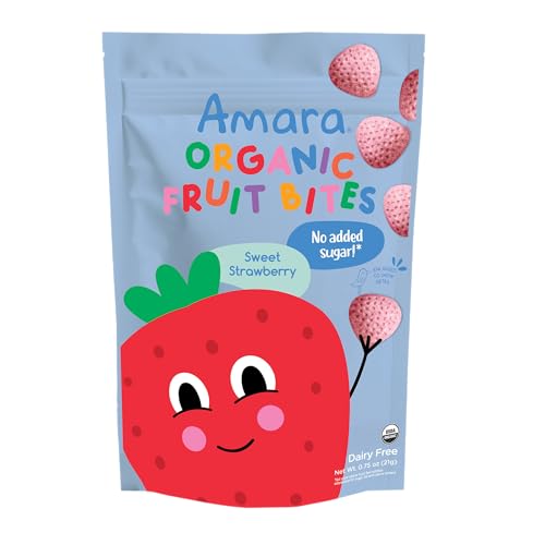 Amara Organic Sweet Strawberry Fruit Bites, Case of 6, 0.75 oz